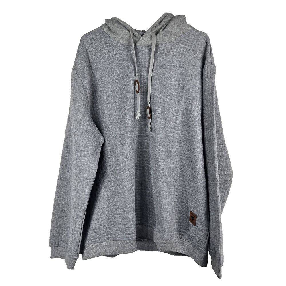 Coofandy Men's Size‎ 2XL Gray Quilted Pullover Hoodie NWT